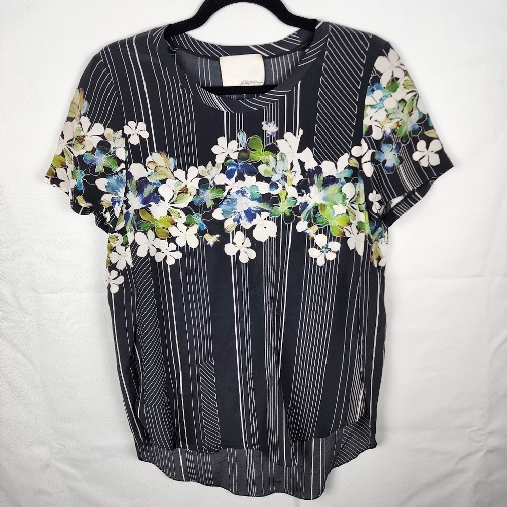 3.1 Phillip Lim Silk Floral‎ Aloha Blouse Slit Side Size 4